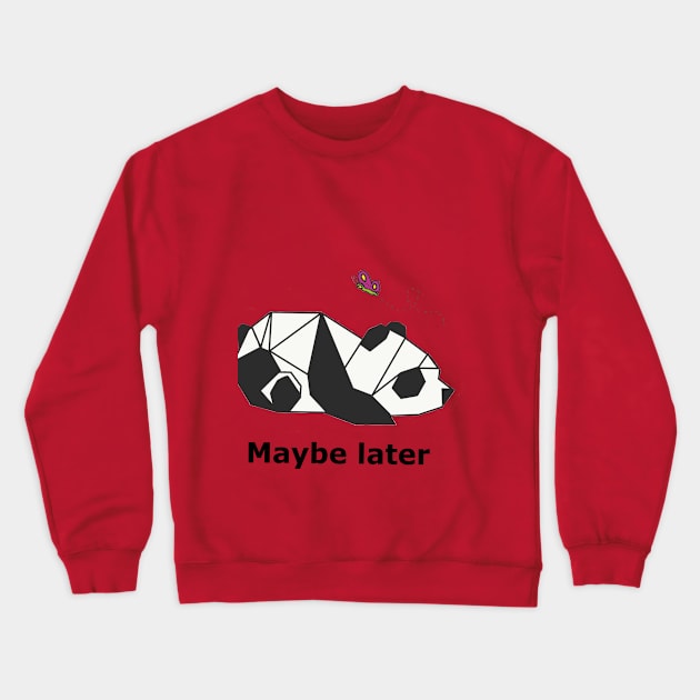 Cute Lazy Panda Crewneck Sweatshirt by Deck of Art